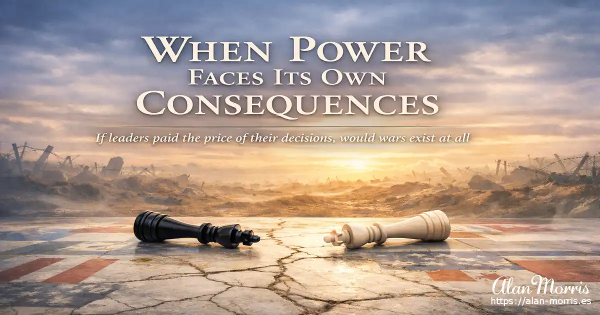 Toppled chess kings on cracked marble under a dramatic sunrise, symbolising power and consequence.