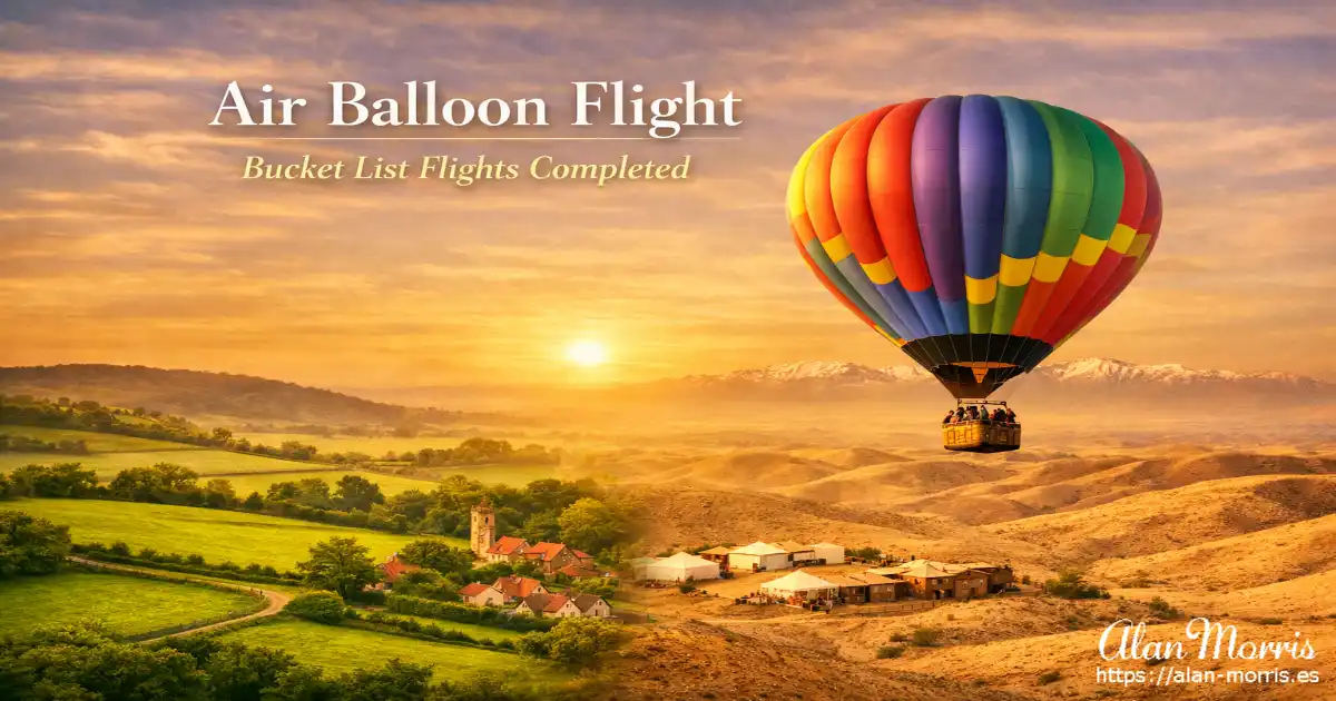 Bucket list air balloon flight banner.
