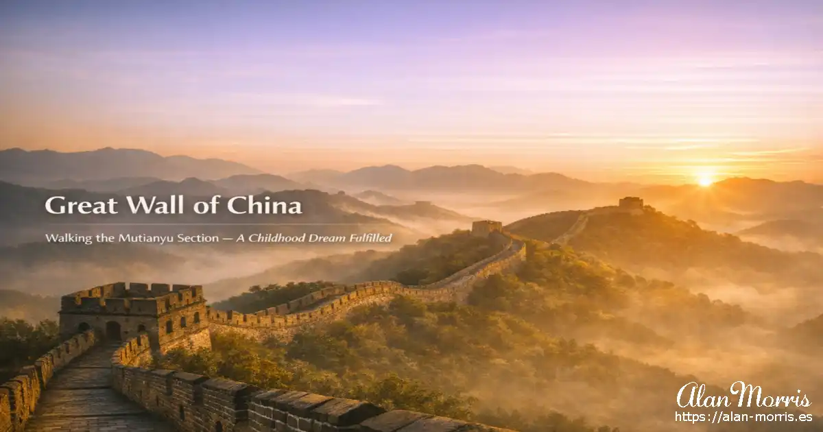 Bucket list Great Wall of China banner.