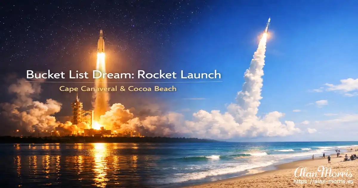 Bucket list see a rocket launch banner