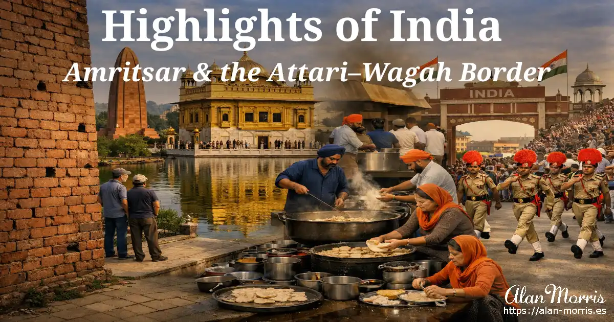 Jallianwala Bagh, Durgiana Temple, Golden Temple Langar, and the Attari–Wagah border ceremony