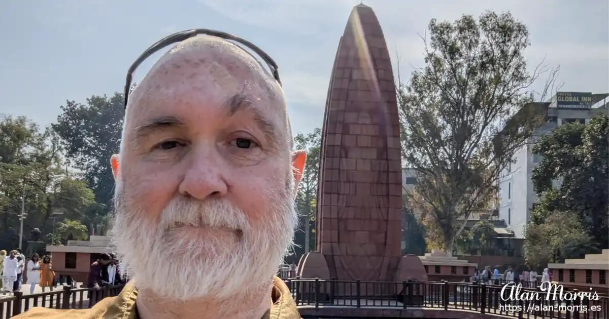 Alan Morris at Jallianwala Bagh, Amritsar.