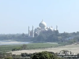 View of the Taj Mahal from the Agra Fort. View of the Taj Mahal from the Agra Fort.