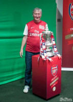 Derek Almond stood with the FA Cup at the Emirates Stadium. Derek Almond stood with the FA Cup at the Emirates Stadium.