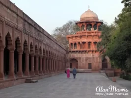 Ornate building at the Taj Mahal used as the public toilet.